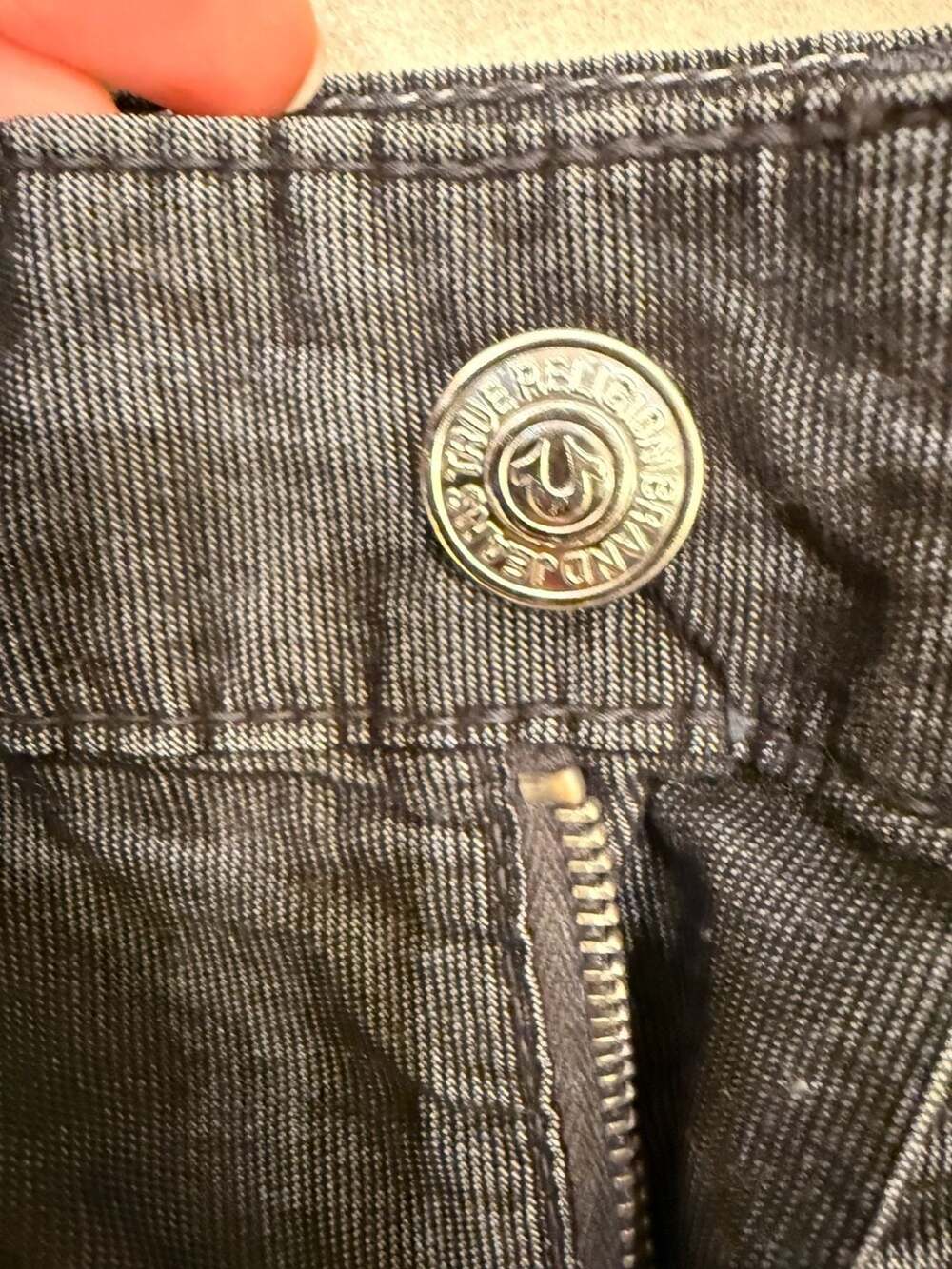 True Religion Ricky Authentic Vintage Straight Corduroy Pants Grey Size 34 - Picture 2 of 8